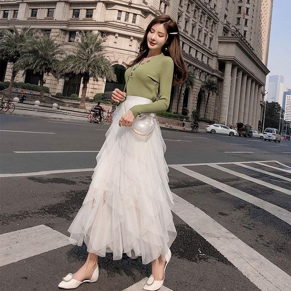 dresses werueruyu summer autumn high elastic waist mesh long women pleated skirts tiered ruffle flower tulle tutu skirt holiday wear, Black;gray
dresses werueruyu summer autumn high elastic waist mesh long women pleated skirts tiered ruffle flower tulle tutu skirt holiday wear, Black;gray