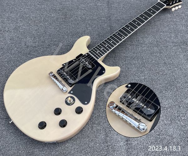 electric guitar see thru cream white color wrapround tail way black pickguard ebony fingerboard dots inlay 24/25 thick neck back
electric guitar see thru cream white color wrapround tail way black pickguard ebony fingerboard dots inlay 24/25 thick neck back