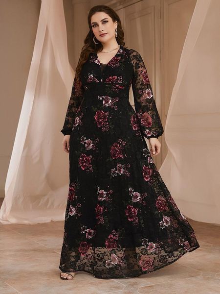 dresses toleen 2022 spring plus size large maxi turkish chic elegant women's dresses long sleeve floral party evening festival clothing, Black
dresses toleen 2022 spring plus size large maxi turkish chic elegant women's dresses long sleeve floral party evening festival clothing, Black