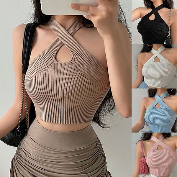 women's t-shirt crop t-shirt women sports cross vest knitted off shoulder v-neck solid backless tank vest halter y2k camisole 230418, White
women's t-shirt crop t-shirt women sports cross vest knitted off shoulder v-neck solid backless tank vest halter y2k camisole 230418, White