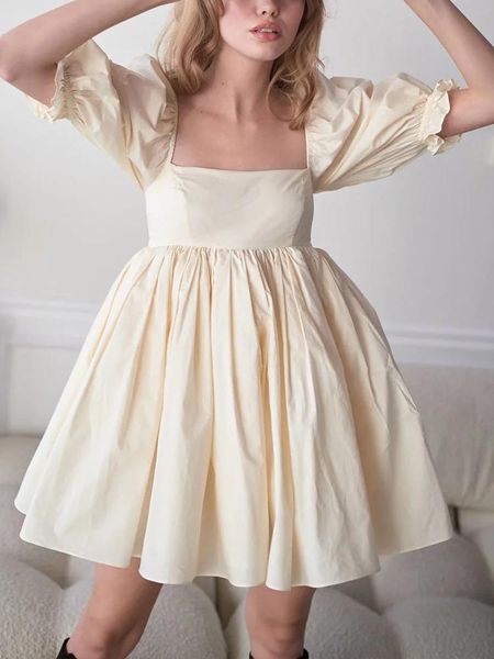 dresses icclek cotton ball gown dress puff sleeve square collar chic mini dress short beige dresses pleated ladies princess party dress, Black;gray
dresses icclek cotton ball gown dress puff sleeve square collar chic mini dress short beige dresses pleated ladies princess party dress, Black;gray