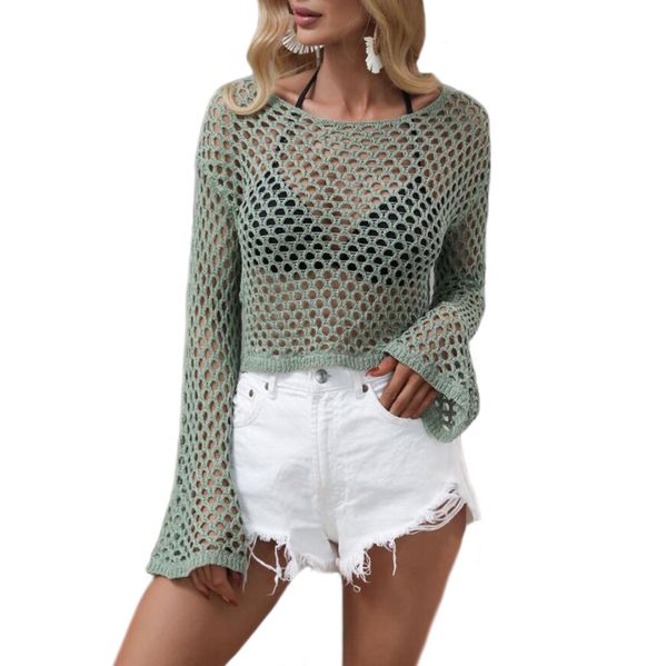 bathing beachwear women's summer crochet hollow out long sleeve crew neck beach bikini swimsuit mesh cover up tunic top, White;black
bathing beachwear women's summer crochet hollow out long sleeve crew neck beach bikini swimsuit mesh cover up tunic top, White;black