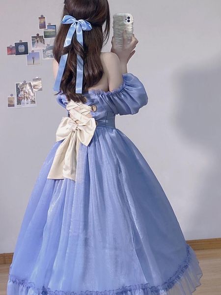 dresses summer chic blue fairy dress women france vintage puff sleeve sweet princess dresses female elegant evening party midi vestidos, Black;gray
dresses summer chic blue fairy dress women france vintage puff sleeve sweet princess dresses female elegant evening party midi vestidos, Black;gray