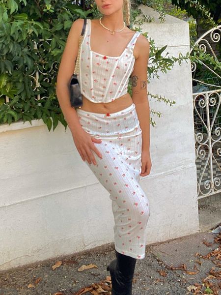 two piece dres summer 2 pieces outfits floral printsolid color sleeveless camisoles tank and lowwaist midi skirts set 230418, White
two piece dres summer 2 pieces outfits floral printsolid color sleeveless camisoles tank and lowwaist midi skirts set 230418, White