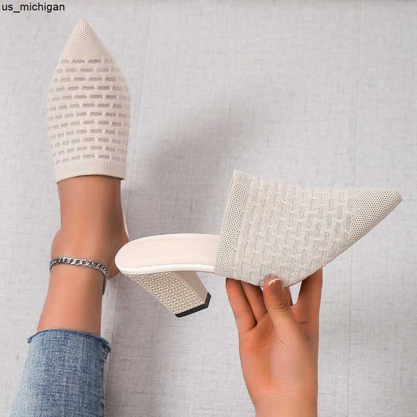slippers knitted slippers women's 2022 new fashion temperament baotou half slippers muller shoes pointed toe high heels women rubber j2, Black
slippers knitted slippers women's 2022 new fashion temperament baotou half slippers muller shoes pointed toe high heels women rubber j2, Black