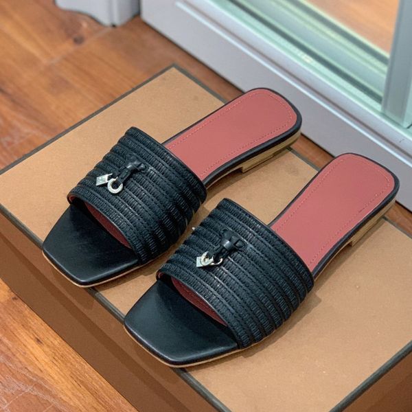 lp piana summer slippers slides flat stripe slip on sandals open toe sheepskin buckle women luxury designers leather outsole casual fashion, Black
lp piana summer slippers slides flat stripe slip on sandals open toe sheepskin buckle women luxury designers leather outsole casual fashion, Black