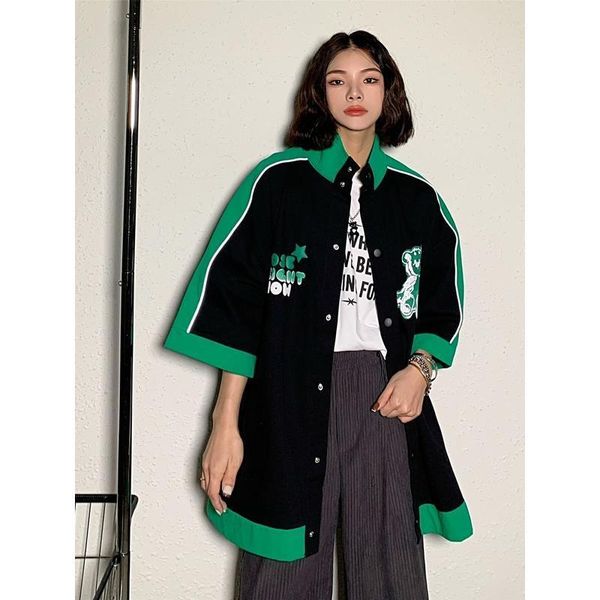 shirts spring and summer midlength lazy loose contrasting color shirt ins cardigan jacket men and women baseball short sleeves shirts, White
shirts spring and summer midlength lazy loose contrasting color shirt ins cardigan jacket men and women baseball short sleeves shirts, White