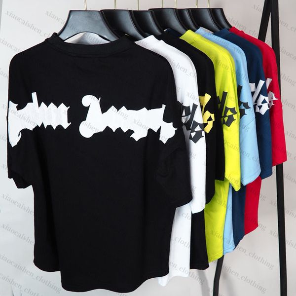 

Mens designer t shirt designer shirt clothes palms women t shirts Fashion spray paint graffiti couple short sleeves high street loose Tide brand Crew Neck Letter, Mix order plz note message about order