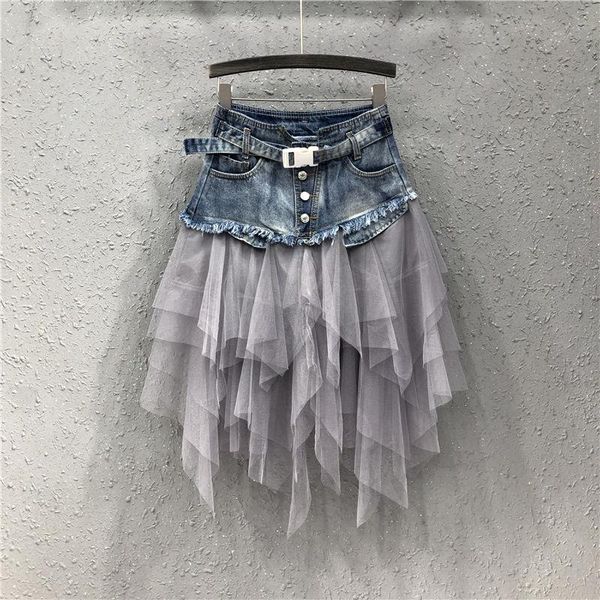 dresses korean female irregular layered mesh patchwork denim skirt summer women's high waist black tulle asymmetrical jeans skirts, White;black
dresses korean female irregular layered mesh patchwork denim skirt summer women's high waist black tulle asymmetrical jeans skirts, White;black