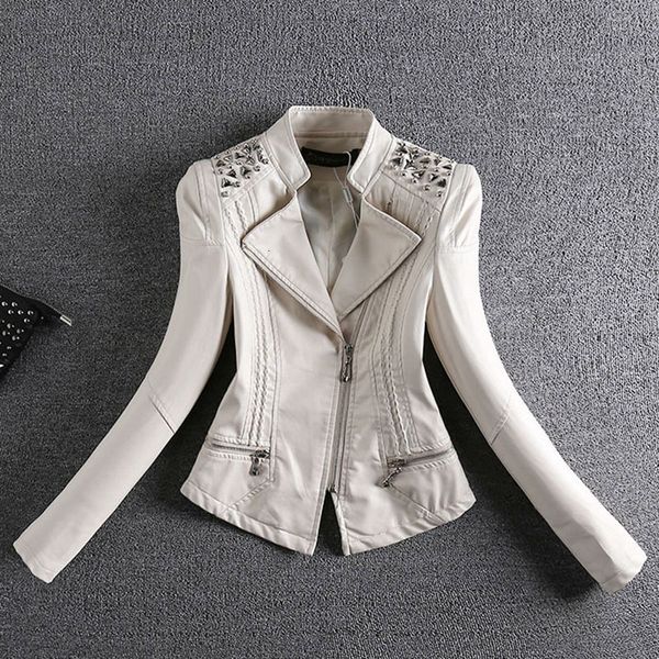women's leather faux 2023 fashion motorcycle jacket women spring and autumn rivet coat short slim 230418, Black
women's leather faux 2023 fashion motorcycle jacket women spring and autumn rivet coat short slim 230418, Black