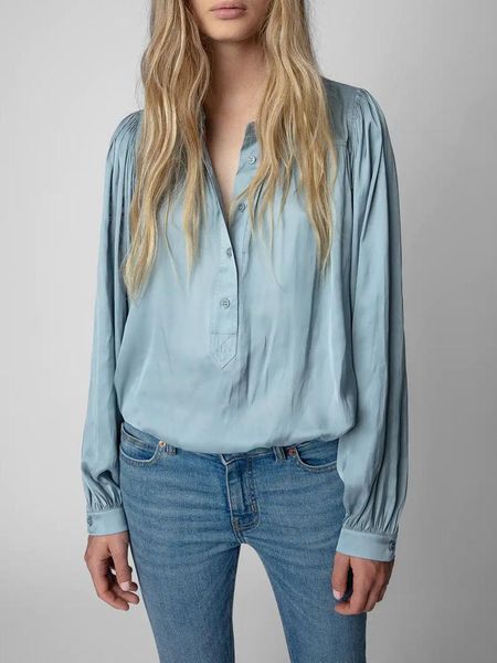 shirts 2022 autumn new women shirts blue solid color round neck long sleeve soft shirt women, White
shirts 2022 autumn new women shirts blue solid color round neck long sleeve soft shirt women, White