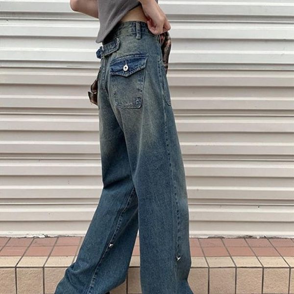 jeans vintage y2k streetwear design niche high waisted jeans womens 2022 summer new korean version casual loose straight jeans womens, Blue
jeans vintage y2k streetwear design niche high waisted jeans womens 2022 summer new korean version casual loose straight jeans womens, Blue