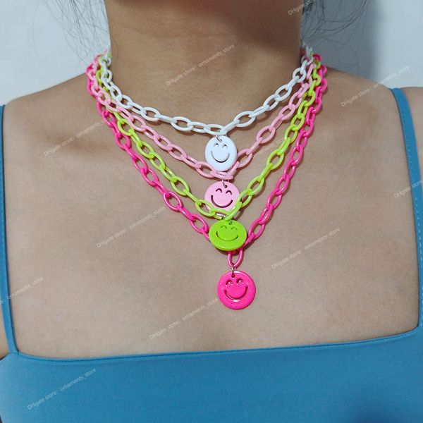 zx cute candy color round similey face pendant necklace for women geometric resin chain statement necklace wholesale jewelry ins fashion jew, Silver
zx cute candy color round similey face pendant necklace for women geometric resin chain statement necklace wholesale jewelry ins fashion jew, Silver