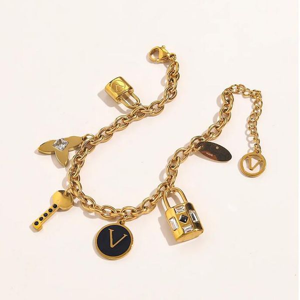 fashionable classic charm bracelets women bangle 18k gold plated stainless steel crystal lovers gift wristband cuff chain designer jewelry, Golden;silver
fashionable classic charm bracelets women bangle 18k gold plated stainless steel crystal lovers gift wristband cuff chain designer jewelry, Golden;silver