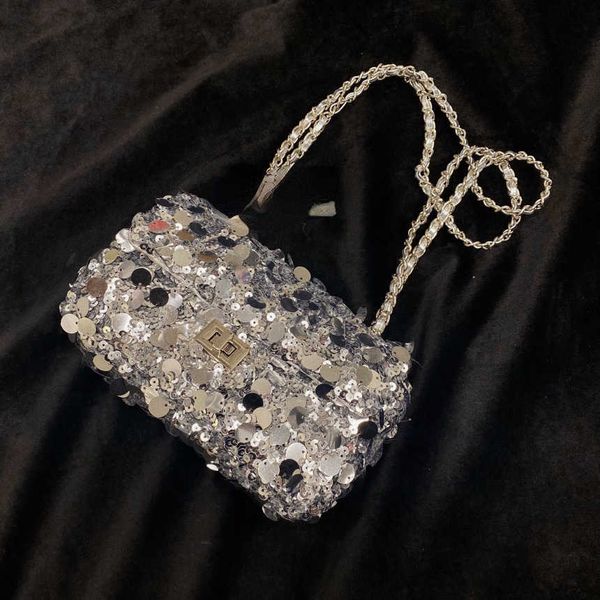 designr bags shiny inflexible sequins hand woven beads flip over small square bag silver banquet phone underarm crossbody bag 230420
designr bags shiny inflexible sequins hand woven beads flip over small square bag silver banquet phone underarm crossbody bag 230420