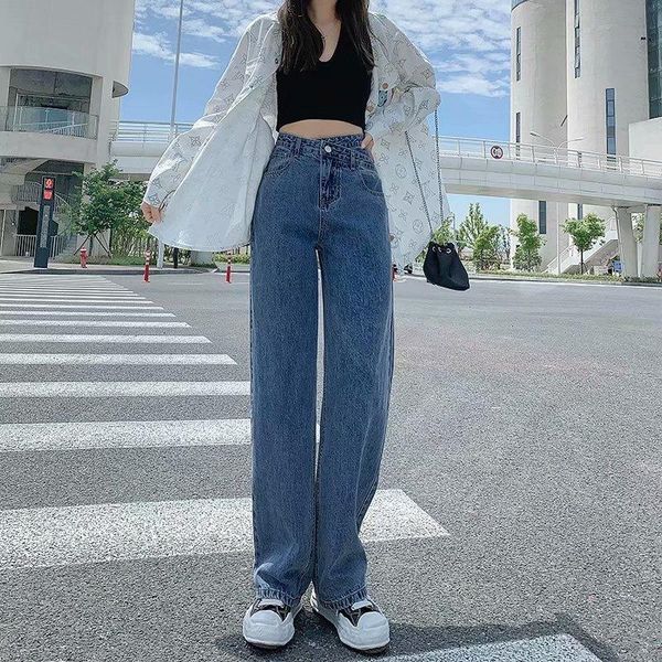 jeans women's highwaisted crossbelt straightleg jeans spring and autumn new style girls soft and thin drape loose trousers, Blue
jeans women's highwaisted crossbelt straightleg jeans spring and autumn new style girls soft and thin drape loose trousers, Blue