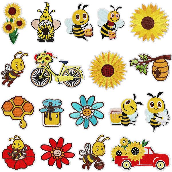 notions 18 pieces bee flower embroidered iron on patches cute sunflower bike patch applique for clothing dress hat jeans sewing decorations, Black
notions 18 pieces bee flower embroidered iron on patches cute sunflower bike patch applique for clothing dress hat jeans sewing decorations, Black