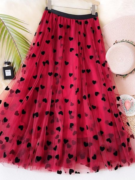 dresses tigena tulle maxi skirt women 2022 spring summer korean cute heart pattern flocking mesh big hem high waist long skirt female, White;black
dresses tigena tulle maxi skirt women 2022 spring summer korean cute heart pattern flocking mesh big hem high waist long skirt female, White;black