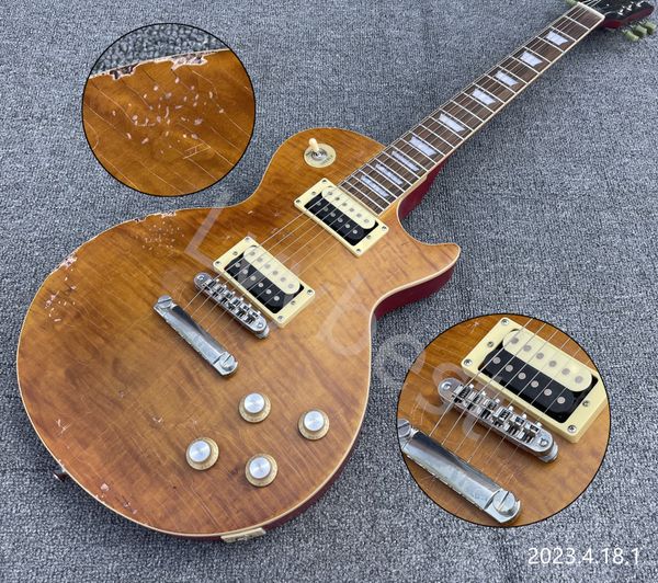 electric guitar relic work deep orange flame zebra style pickup small pin bridge bone nut no pickguard aged parts
electric guitar relic work deep orange flame zebra style pickup small pin bridge bone nut no pickguard aged parts