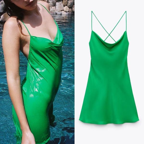 dresses traf 2021 green slip dress woman mini satin dress women backless pink summer dresses thin straps white black night dresses, Black;gray
dresses traf 2021 green slip dress woman mini satin dress women backless pink summer dresses thin straps white black night dresses, Black;gray
