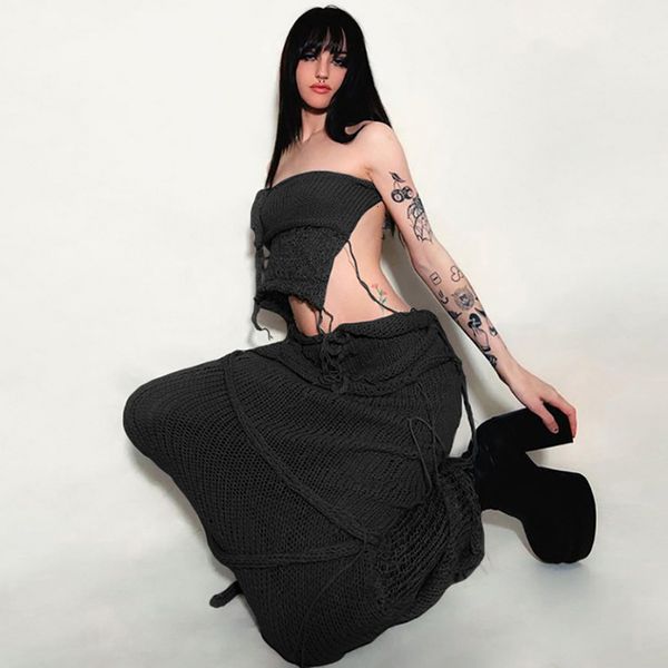two piece dress goth dark women gothic crochet long skirts suits y2k punk backless tube grunge style split pencil skirt sets 230418, White
two piece dress goth dark women gothic crochet long skirts suits y2k punk backless tube grunge style split pencil skirt sets 230418, White