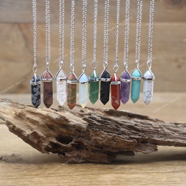 natural stone hexagonal point pendants necklaces healing crystal quartz fluorite lapis bullet pendulum chakra jewelry qc3106 fashion jewelry, Silver
natural stone hexagonal point pendants necklaces healing crystal quartz fluorite lapis bullet pendulum chakra jewelry qc3106 fashion jewelry, Silver