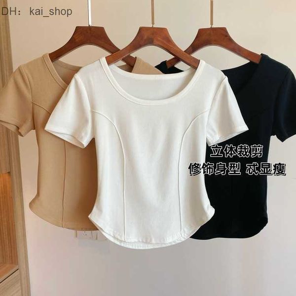 t-shirt westernized spicy girl t-shirt~slim fit u-neck solid cotton short sleeve spring/summer new1, White
t-shirt westernized spicy girl t-shirt~slim fit u-neck solid cotton short sleeve spring/summer new1, White
