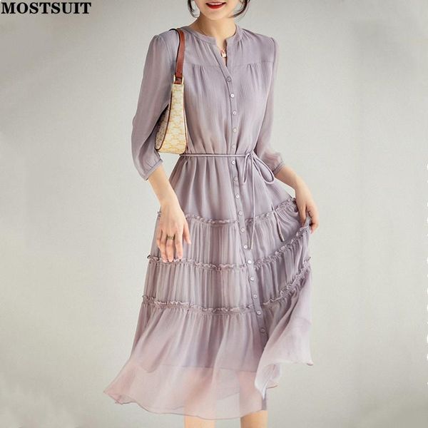 dresses summer purple elegant ladies dress women 2022 singlebreasted belted pleated dresses fashion chic vestdio women's clothes mujer, Black;gray
dresses summer purple elegant ladies dress women 2022 singlebreasted belted pleated dresses fashion chic vestdio women's clothes mujer, Black;gray