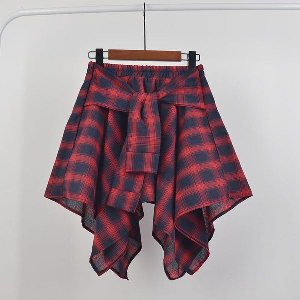 dresses wkoud women's plaid printed skirts irregular summer shirts skirts elastic waist college style mini skirt jupe femme dk6054, White;black 
dresses wkoud women's plaid printed skirts irregular summer shirts skirts elastic waist college style mini skirt jupe femme dk6054, White;black