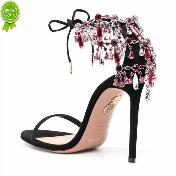 designer sandals high heeled aquazzura for womens satin sandals designer rhinestone studded heel shoe leather sole sandal abnormal 9.5cm hee, Black
designer sandals high heeled aquazzura for womens satin sandals designer rhinestone studded heel shoe leather sole sandal abnormal 9.5cm hee, Black