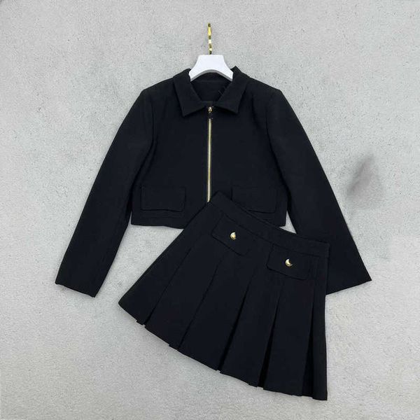 Two Piece Dress AutumnWinter Nanyou Small Fragrance British Style High Waist Slim Zipper Top CoatPleated Half Skirt Set SIG9, Black7
Two Piece Dress AutumnWinter Nanyou Small Fragrance British Style High Waist Slim Zipper Top CoatPleated Half Skirt Set SIG9, Black7