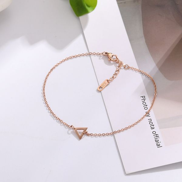 triangle rose gold double ring bracelet wholesale clavicle chain popular personality women's anklet, White
triangle rose gold double ring bracelet wholesale clavicle chain popular personality women's anklet, White