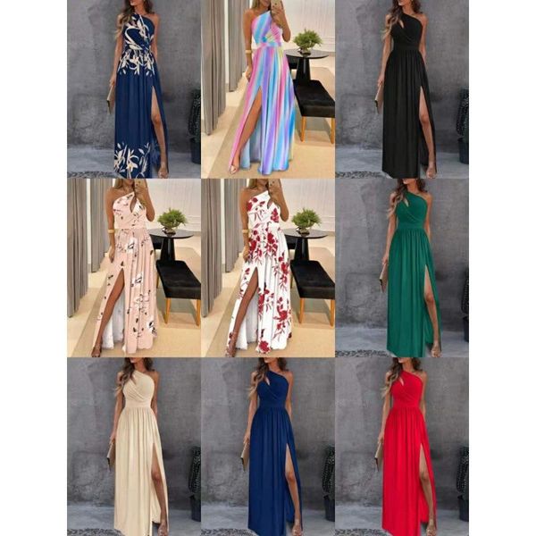 dresses solid color oneshoulder hollow hanging neck high waist slit maxi dress women, Black;gray
dresses solid color oneshoulder hollow hanging neck high waist slit maxi dress women, Black;gray