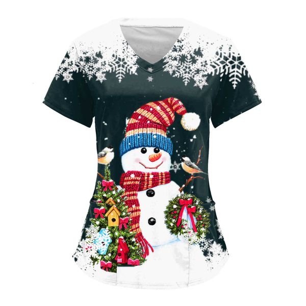printing women's digital v-neck protective work clothes loose pocket t-shirt new short sleeved top, White
printing women's digital v-neck protective work clothes loose pocket t-shirt new short sleeved top, White
