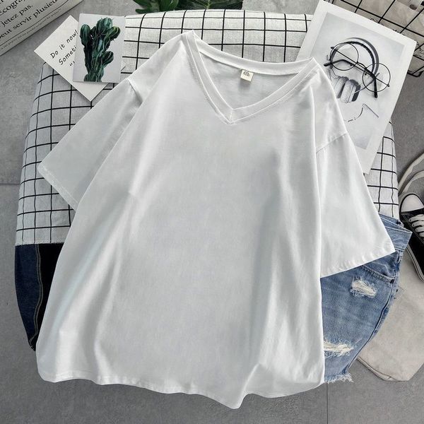 women's t-shirt plus size 6xl 150kg summer solid color cotton t-shirts v neck short sleeve casual t shirts ladies tees big size 230418, White
women's t-shirt plus size 6xl 150kg summer solid color cotton t-shirts v neck short sleeve casual t shirts ladies tees big size 230418, White