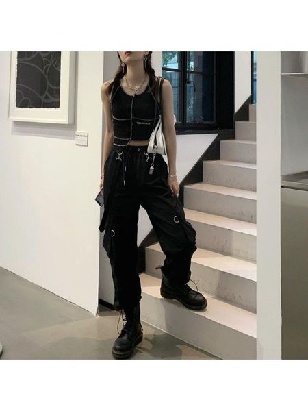 capris houzhou harajuku gothic jogging cargo pants women streetwear black high waist oversized goth casual wide leg trousers for female, Black;white
capris houzhou harajuku gothic jogging cargo pants women streetwear black high waist oversized goth casual wide leg trousers for female, Black;white