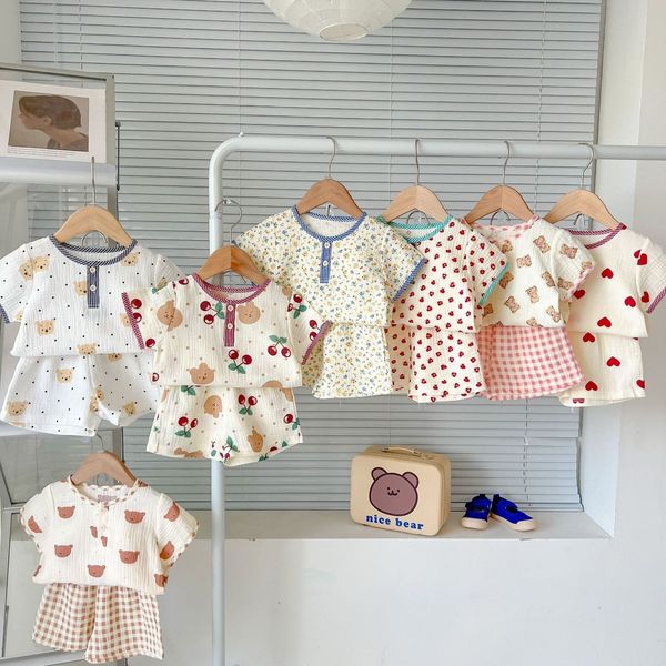 clothing sets kid summer casual set cute bear tshirt baby girl cherry short sleeves and simple plaid loose cotton shorts boy suit 230418, White
clothing sets kid summer casual set cute bear tshirt baby girl cherry short sleeves and simple plaid loose cotton shorts boy suit 230418, White
