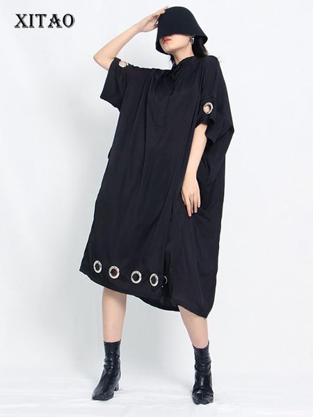 dresses xitao black street trendy dress fashion personality loose contrast color hollow out metal ring splicing decorate women wmd6995, Black;gray
dresses xitao black street trendy dress fashion personality loose contrast color hollow out metal ring splicing decorate women wmd6995, Black;gray