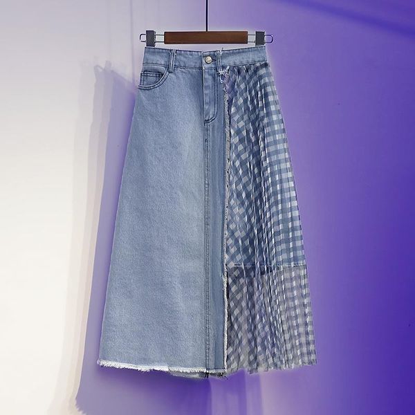 capris fashion denim skirts female elastic high waist irregular mesh splicing aline skirt ladies allmatch jeans skirt womens trend, Black;white
capris fashion denim skirts female elastic high waist irregular mesh splicing aline skirt ladies allmatch jeans skirt womens trend, Black;white