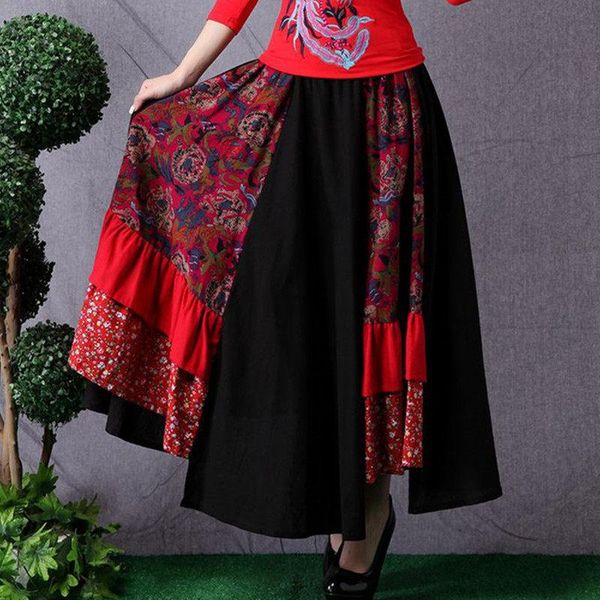 dresses retro ethnic style fall and winter new women's skirts 5 large hem cotton linen clothes printed patchwork irregular skirt y831, White;black
dresses retro ethnic style fall and winter new women's skirts 5 large hem cotton linen clothes printed patchwork irregular skirt y831, White;black