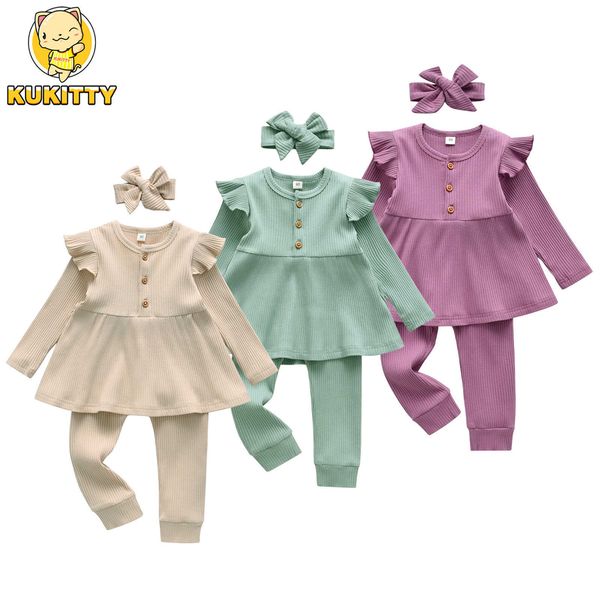 clothing sets toddler kids baby clothes girls set solid color ruffles long sleeves t-shirt legging pants hairband casual children outfits p2, White
clothing sets toddler kids baby clothes girls set solid color ruffles long sleeves t-shirt legging pants hairband casual children outfits p2, White