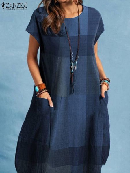 dresses zanzea bohemian women summer plaid dress check grid print short sleeve oneck baggy vestido casual holiday loose kaftan sundress, Black;gray
dresses zanzea bohemian women summer plaid dress check grid print short sleeve oneck baggy vestido casual holiday loose kaftan sundress, Black;gray
