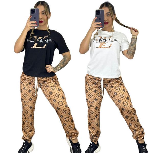 2023 brand designer women letter tracksuits summer two piece set short sleeve t-shirt pants fashion sports suit crew neck outfits pullover j, Gray
2023 brand designer women letter tracksuits summer two piece set short sleeve t-shirt pants fashion sports suit crew neck outfits pullover j, Gray