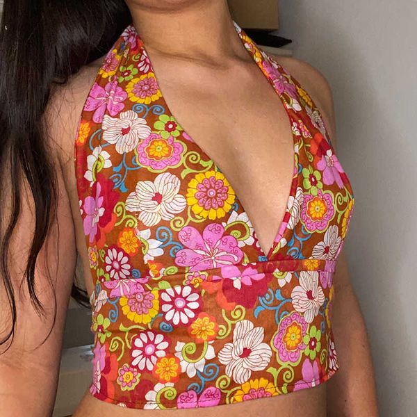 women's tanks camis women backless sleeveless halter tank summer female vneck floral printed pattern camisole crop vest j230417, White
women's tanks camis women backless sleeveless halter tank summer female vneck floral printed pattern camisole crop vest j230417, White