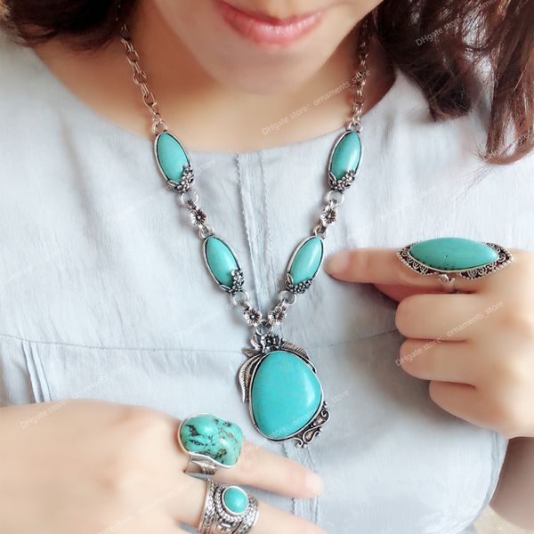 new turquoise bracelet jewelry set vintage silver plated necklace bracelet earring ring jewelry sets women fine jewelryjewelry sets retro si
new turquoise bracelet jewelry set vintage silver plated necklace bracelet earring ring jewelry sets women fine jewelryjewelry sets retro si
