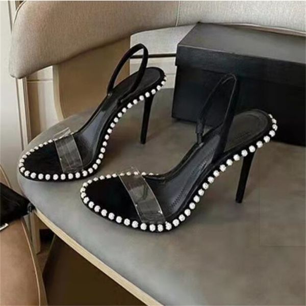 designer rhinestone sandals slides womens round head peep-toe high heels slippers antiskid transparent band women shoes, Black
designer rhinestone sandals slides womens round head peep-toe high heels slippers antiskid transparent band women shoes, Black