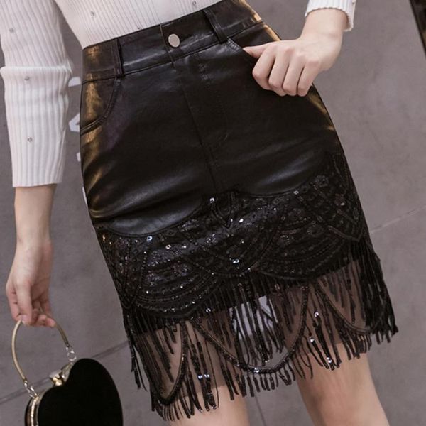 dresses #4904 black pu leather skirts women sequins office wear elegant mini faux leather skirt tassels summer mini skirts, Black;gray
dresses #4904 black pu leather skirts women sequins office wear elegant mini faux leather skirt tassels summer mini skirts, Black;gray