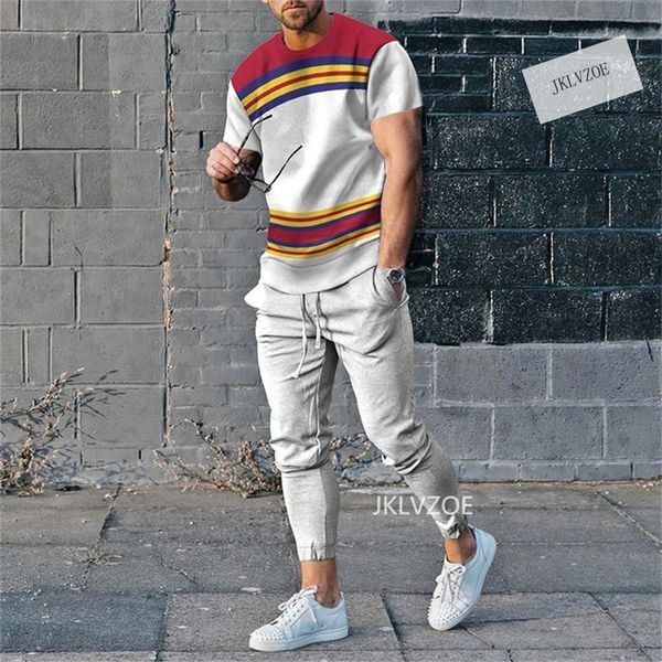 men's tracksuits men's tracksuit 2 piece set jogger clothes stripe 3d printed short sleeve suit fall casual tshirtstrousers outfit, Gray
men's tracksuits men's tracksuit 2 piece set jogger clothes stripe 3d printed short sleeve suit fall casual tshirtstrousers outfit, Gray