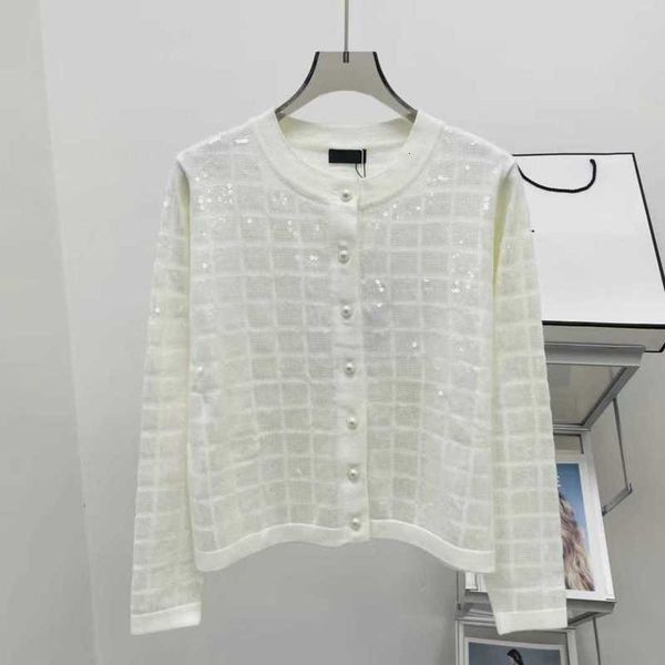 Women's Jackets Gaoding AutumnWinter High Grade Small Fragrance Heavy Industry Sequin Checkered Single breasted Long Sleeve Knitted Cardigan Coat YVZG, White6
Women's Jackets Gaoding AutumnWinter High Grade Small Fragrance Heavy Industry Sequin Checkered Single breasted Long Sleeve Knitted Cardigan Coat YVZG, White6
