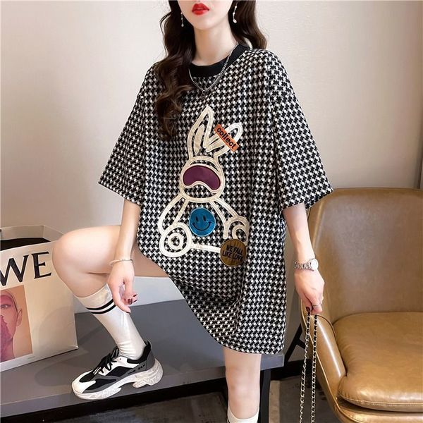 women's tshirt clothes summer versatile medium long short sleeve tshirt women's fashion 230417, White
women's tshirt clothes summer versatile medium long short sleeve tshirt women's fashion 230417, White
